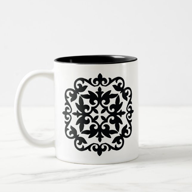 Ornamental Floral Design Zweifarbige Tasse (Links)