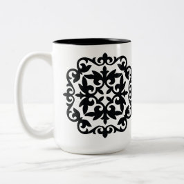 Ornamental Floral Design Zweifarbige Tasse