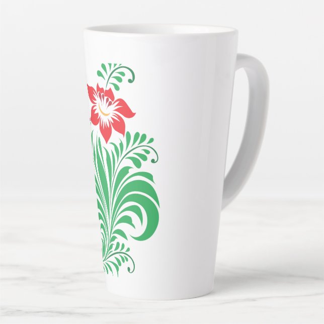 Ornamental Floral Flower Design – Elegant Milchtasse (Rechte Ecke)