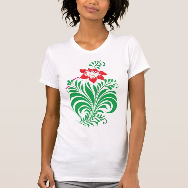 Ornamental Floral Flower Design – Elegant T-Shirt (Vorderseite)