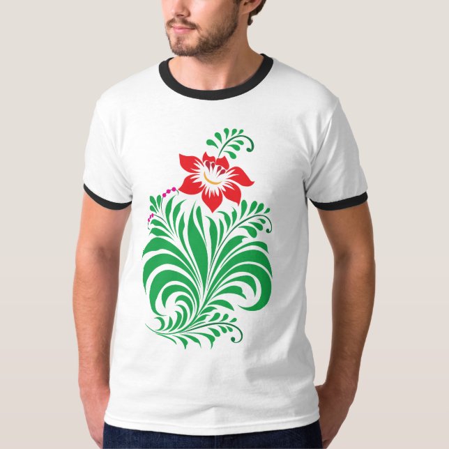 Ornamental Floral Flower Design – Elegant T-Shirt (Vorderseite)