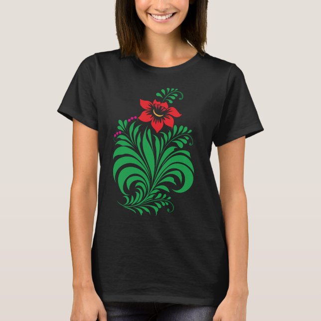 Ornamental Floral Flower Design – Elegant T-Shirt (Vorderseite)