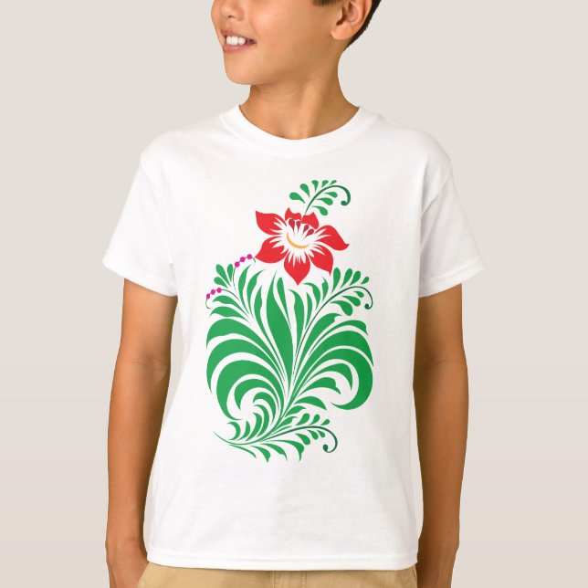Ornamental Floral Flower Design – Elegant T-Shirt (Vorderseite)