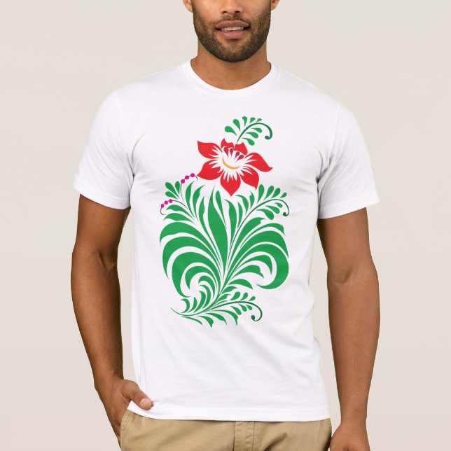 Ornamental Floral Flower Design – Elegant T-Shirt (Vorderseite)
