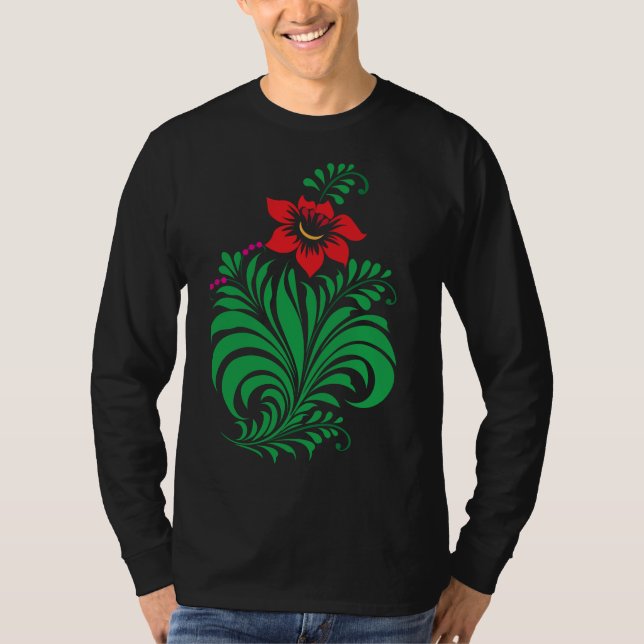 Ornamental Floral Flower Design – Elegant T-Shirt (Vorderseite)