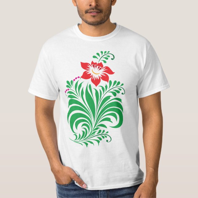 Ornamental Floral Flower Design – Elegant T-Shirt (Vorderseite)