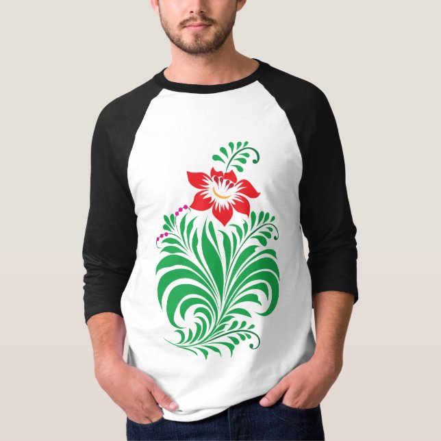 Ornamental Floral Flower Design – Elegant T-Shirt (Vorderseite)