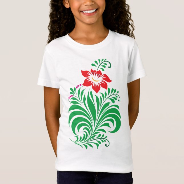 Ornamental Floral Flower Design – Elegant T-Shirt (Vorderseite)