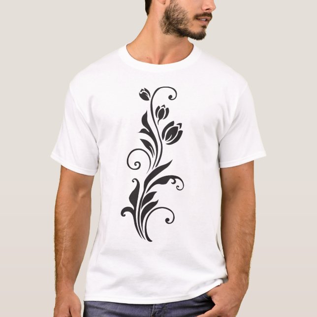 Ornamental Floral Flower Design T-Shirt (Vorderseite)