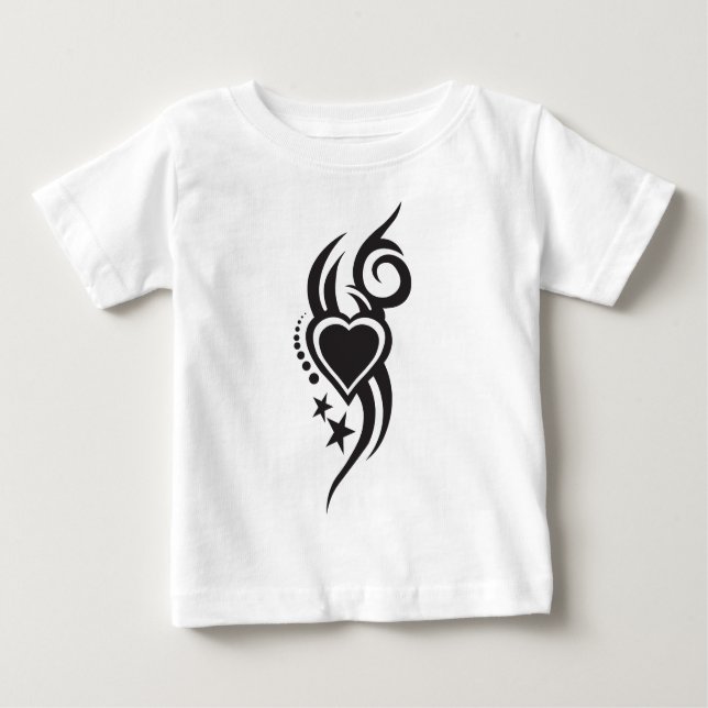 Ornamental Floral Heart Tattoo  Baby T-shirt (Vorderseite)