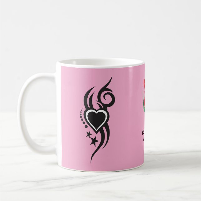 Ornamental Floral Heart Tattoo  Kaffeetasse (Links)