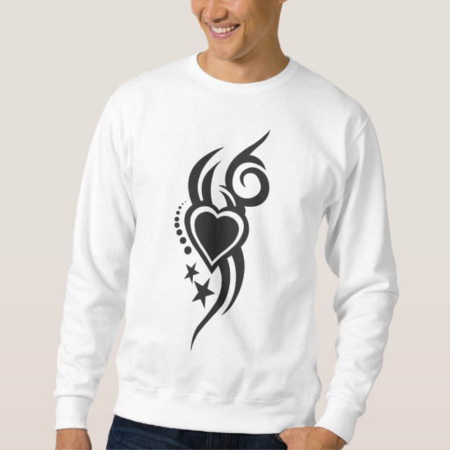 Ornamental Floral Heart Tattoo  Sweatshirt (Vorderseite)