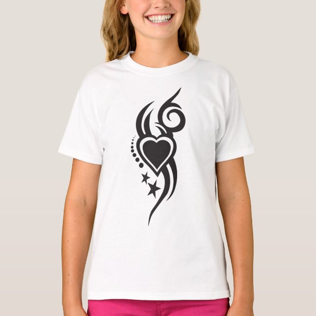 Ornamental Floral Heart Tattoo  T-Shirt (Vorderseite)
