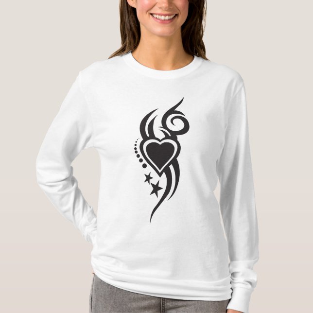 Ornamental Floral Heart Tattoo  T-Shirt (Vorderseite)