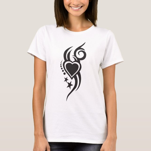 Ornamental Floral Heart Tattoo  T-Shirt (Vorderseite)