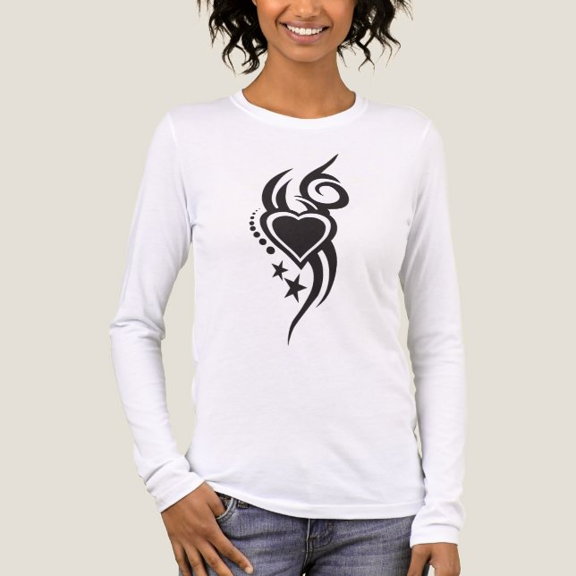 Ornamental Floral Heart Tattoo  Tri-Blend Shirt (Vorderseite)