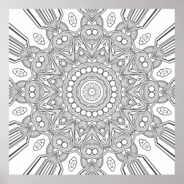 Ornamental Geometric Mandala with Faceted Layers Poster