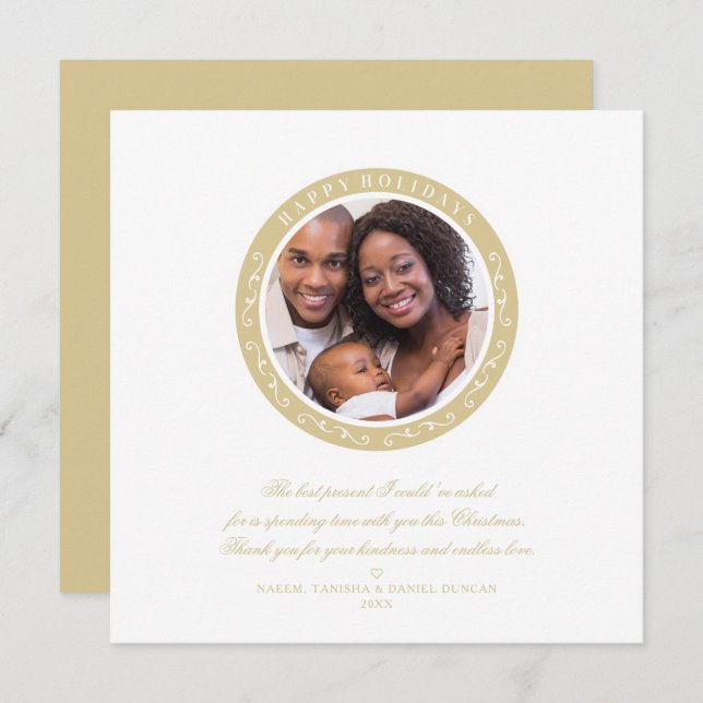 Ornamental Happy Holidays Klassisches Weihnachtsfe (Vorne/Hinten)