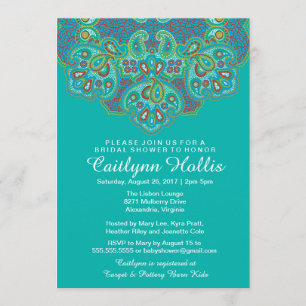 Ornamental Hindu Inspiriert Mandala Brautparty Einladung