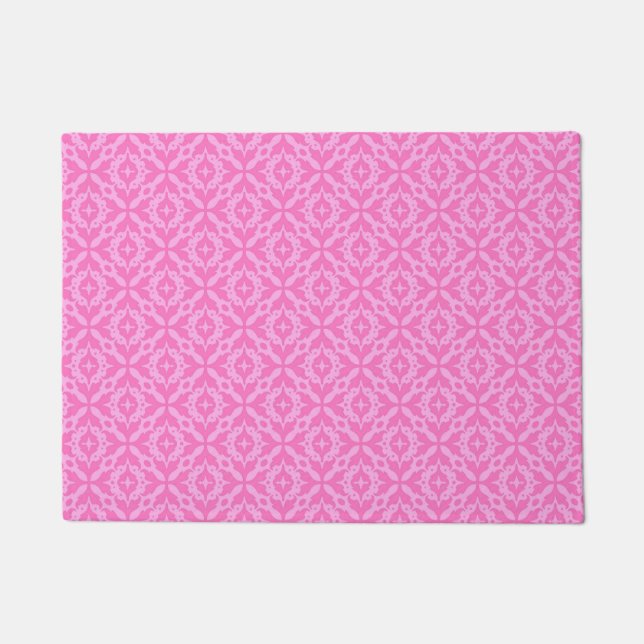 Ornamental Pink Damask Breast Cancer Awareness Fußmatte (Vorderseite)