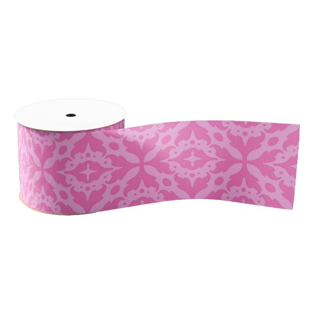 Ornamental Pink Damask Breast Cancer Awareness Ripsband (Spule)