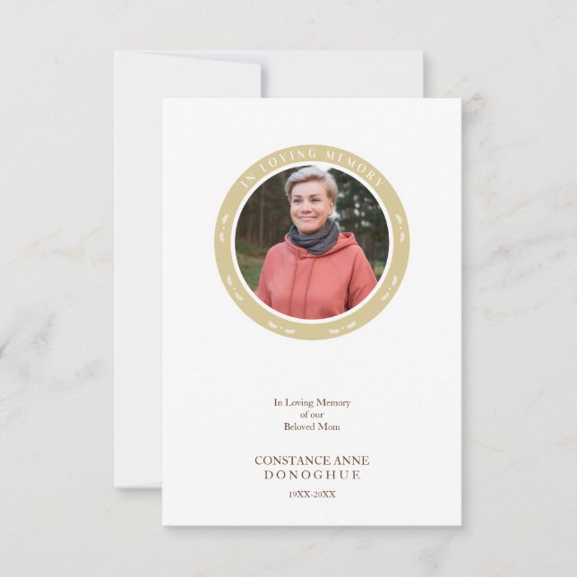 Ornamental Remember Dear One Passed Away Funeral Einladung (Vorderseite)