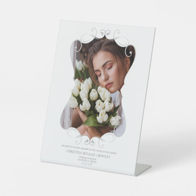 Ornamental Reserved Wedding Seat Tribute Loved One Sockelschild (Vorderseite)