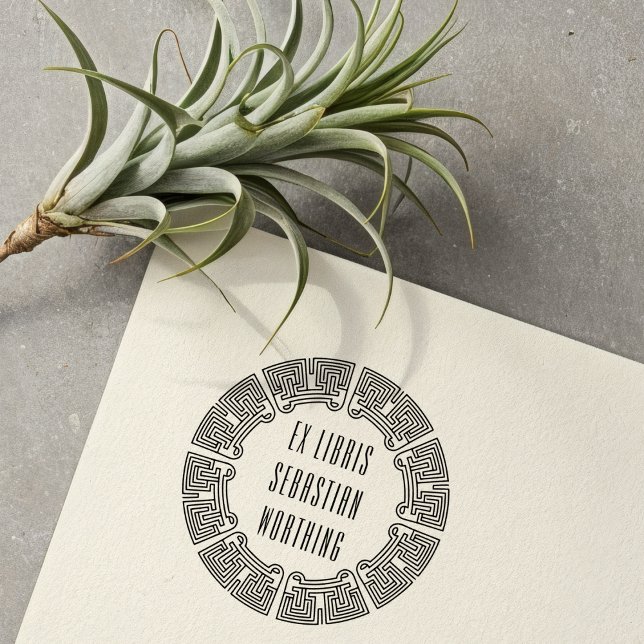 Ornamental Techno Circle Ex Libris Stamp Gummistempel (Von Creator hochgeladen)