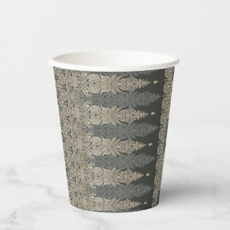 Ornamental Traditional Paisley design Pappbecher