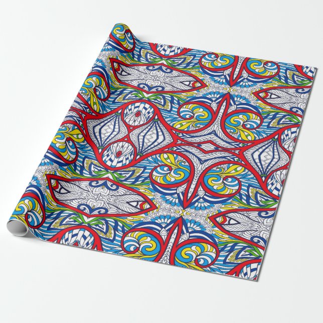 Ornamental Tribal Seamless pattern. Illustration.  Geschenkpapier (Ungerollt)