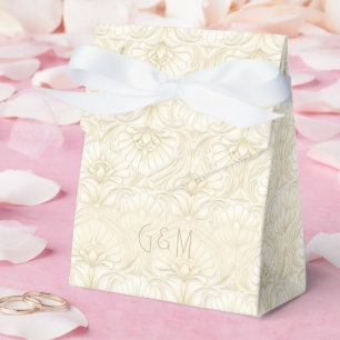 Ornamentale Art Deco – Elfenbein Luxus-Hochzeit Geschenkschachtel