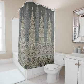 Ornamentales 2-Ton-Paisleymuster Duschvorhang