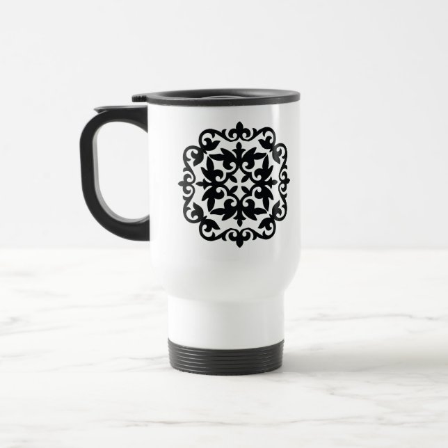 Ornamentales Blumendesign Reisebecher (Links)