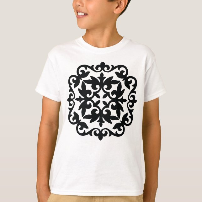 Ornamentales Blumendesign T-Shirt (Vorderseite)