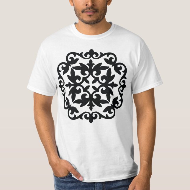 Ornamentales Blumendesign T-Shirt (Vorderseite)
