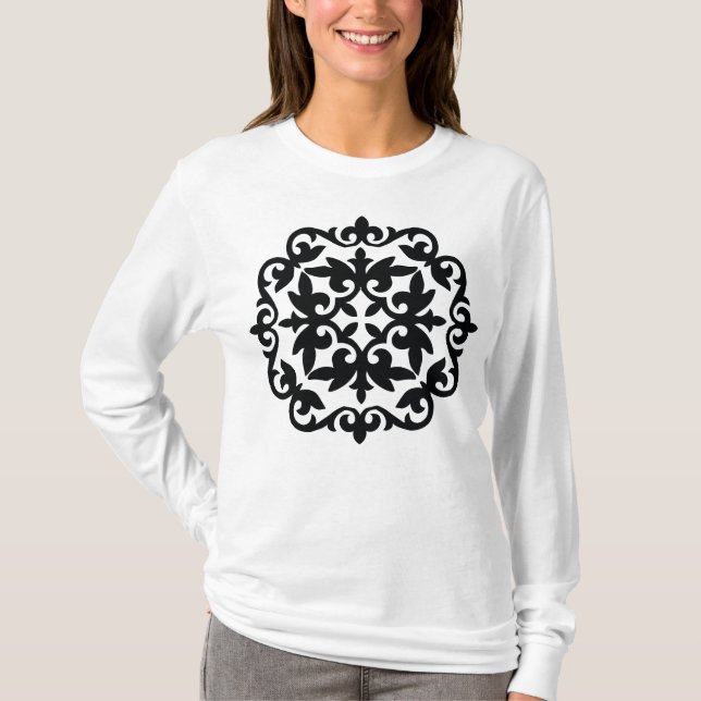 Ornamentales Blumendesign T-Shirt (Vorderseite)