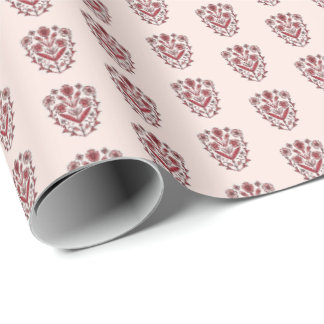 Ornamentales Blumeneinwickelpapier Geschenkpapier