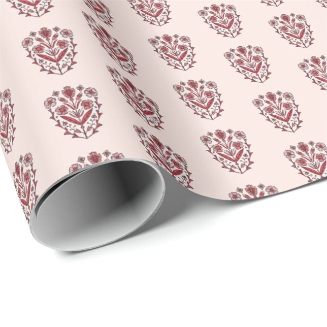 Ornamentales Blumeneinwickelpapier Geschenkpapier (Rolleneckpunkt)