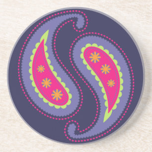 Ornamentales Boho-Blumenmotiv Getränkeuntersetzer