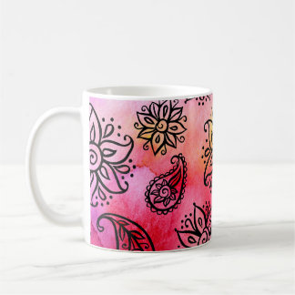 Ornamentales Floral: Ethnisches Nahtloses Muster Kaffeetasse