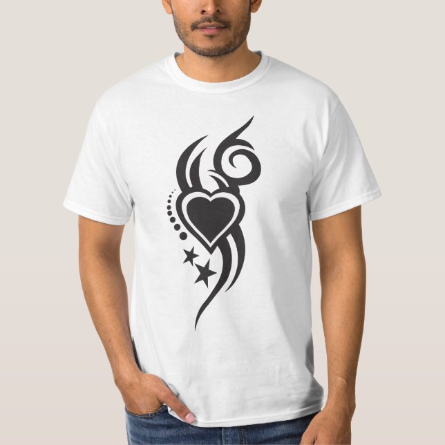 Ornamentales florales Herz-Tattoo T-Shirt (Vorderseite)