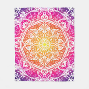 Ornamentales florales Mandala: farbenfrohe Vintage Fleecedecke