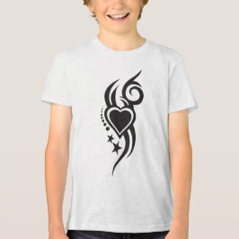 Ornamentales Herz-Tattoo mit Blumenmuster Tri-Blend Shirt