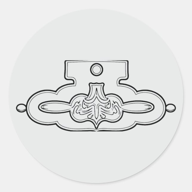 Ornamentales Kamm-Design Runder Aufkleber (Vorderseite)