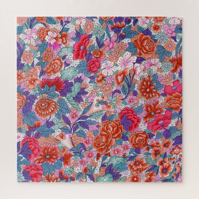 Ornamentales Muster in auffallenden Farben Puzzle (Vertikal)