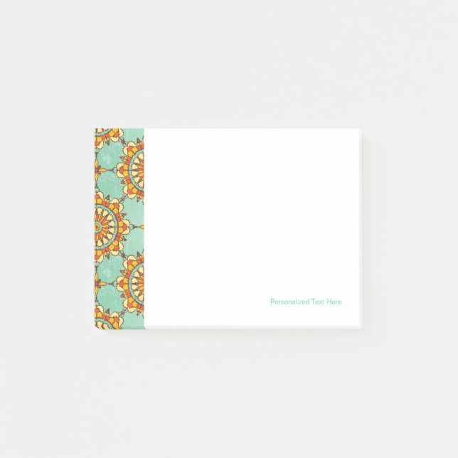 Ornamentales Muster Post-it Klebezettel (Vorderseite)