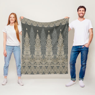 Ornamentales traditionelles Paisley-Design Fleecedecke
