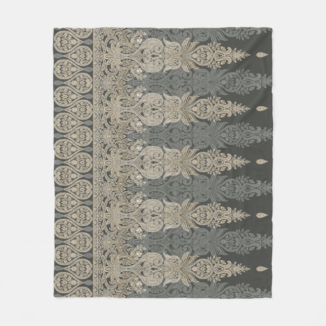 Ornamentales traditionelles Paisley-Design  Fleecedecke (Vorderseite)