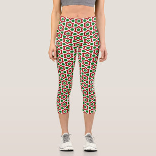 Ornamentales Weihnachtsmuster Capri Leggings