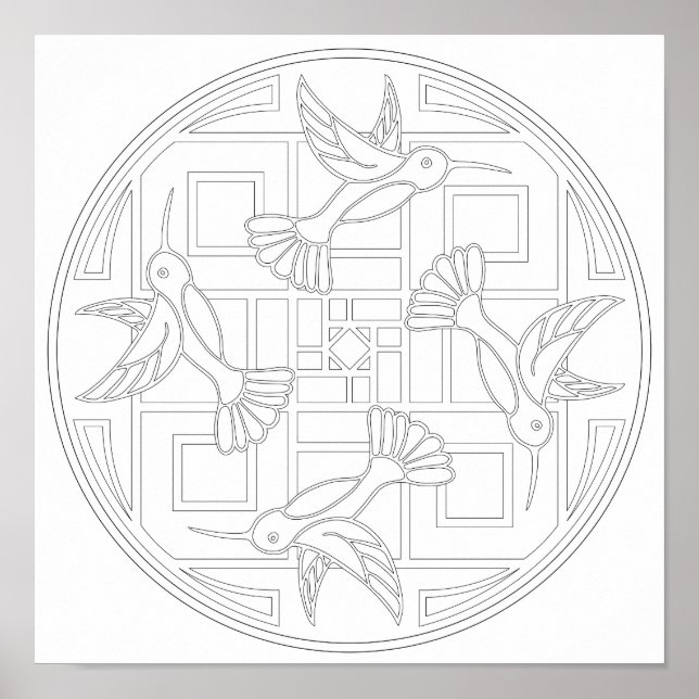 OrnaMENTALs #0021 Hummingbird Farbe Ihre eigene Poster (Vorne)